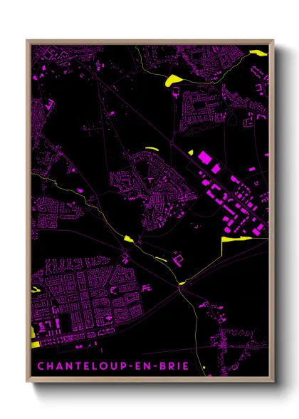 Une affiche de carte sur Chanteloup-en-Brie