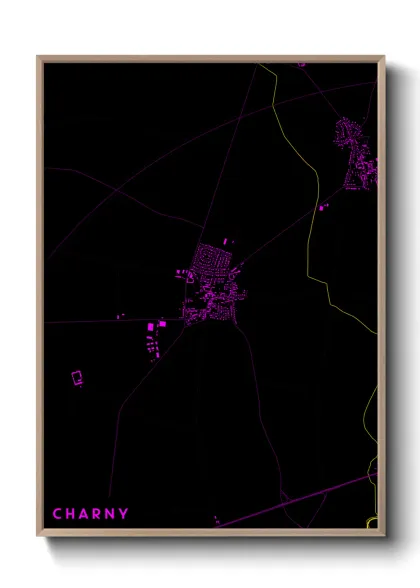 Une affiche de carte sur Charny