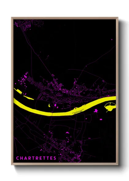 Une affiche de carte sur Chartrettes