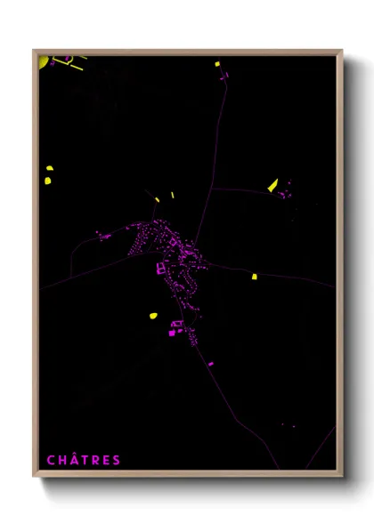 Une affiche de carte sur Châtres