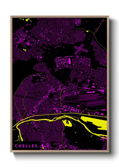 Une affiche de carte sur Chelles