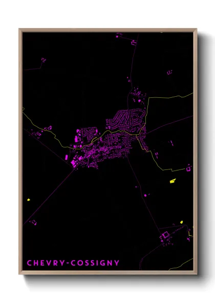 Une affiche de carte sur Chevry-Cossigny