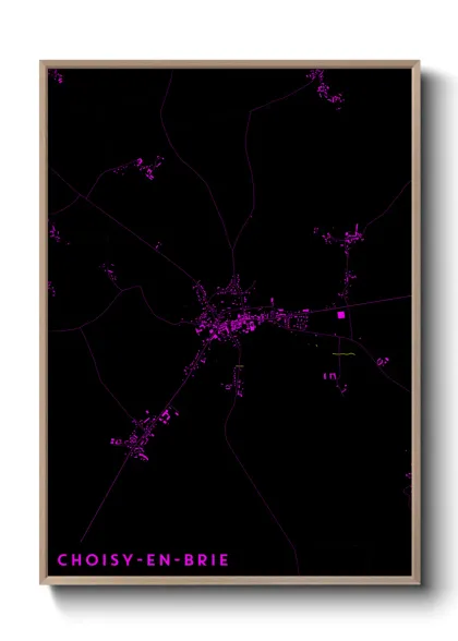 Une affiche de carte sur Choisy-en-Brie