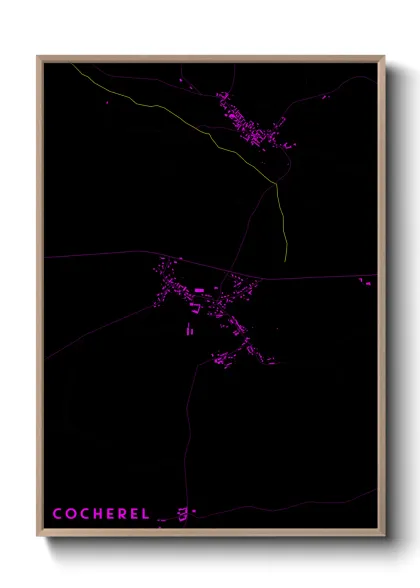 Une affiche de carte sur Cocherel