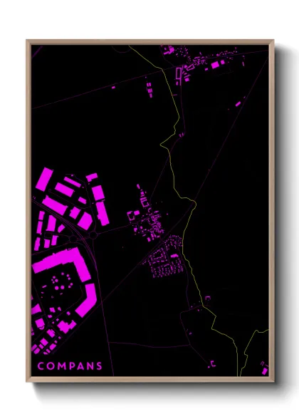 Une affiche de carte sur Compans