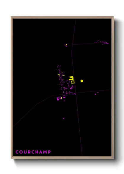 Une affiche de carte sur Courchamp