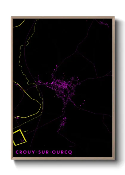 Une affiche de carte sur Crouy-sur-Ourcq