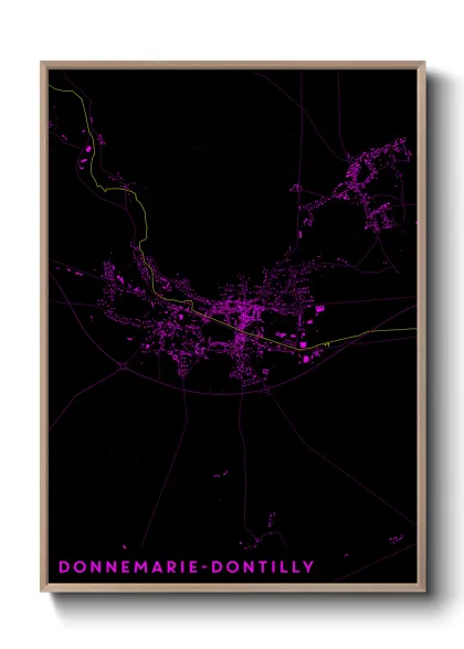 Une affiche de carte sur Donnemarie-Dontilly