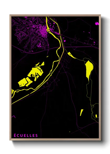 Une affiche de carte sur Écuelles