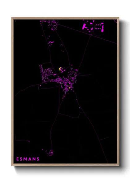 Une affiche de carte sur Esmans