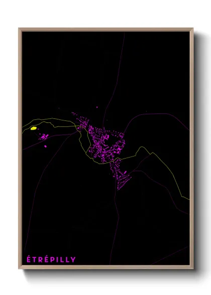 Une affiche de carte sur Étrépilly