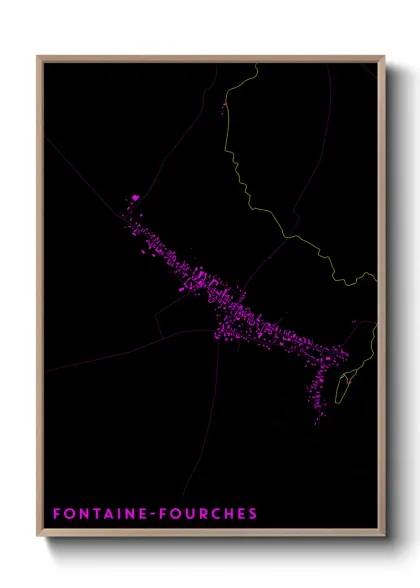 Une affiche de carte sur Fontaine-Fourches