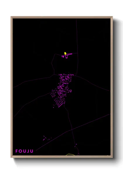 Une affiche de carte sur Fouju