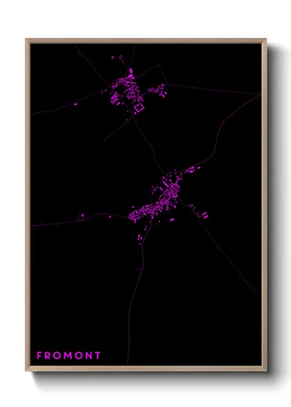 Une affiche de carte sur Fromont