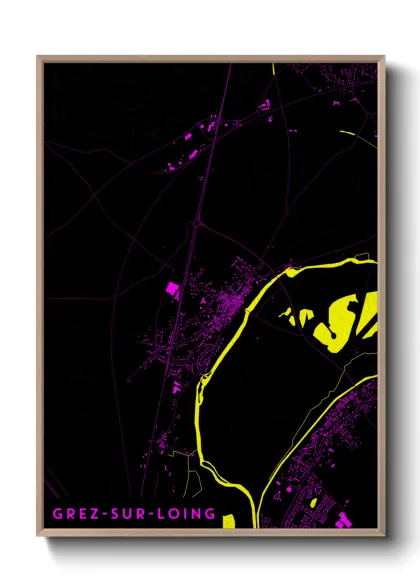 Une affiche de carte sur Grez-sur-Loing
