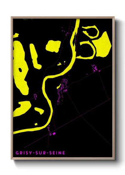 Une affiche de carte sur Grisy-sur-Seine