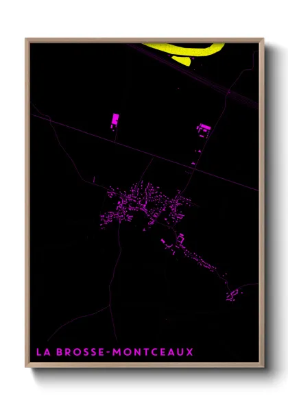 Une affiche de carte sur La Brosse-Montceaux