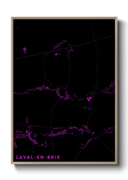 Une affiche de carte sur Laval-en-Brie