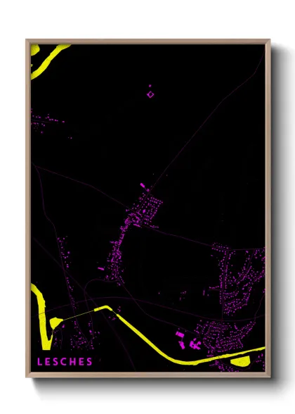 Une affiche de carte sur Lesches