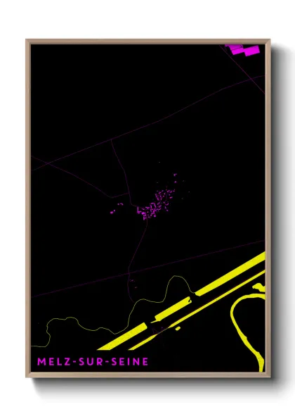 Une affiche de carte sur Melz-sur-Seine