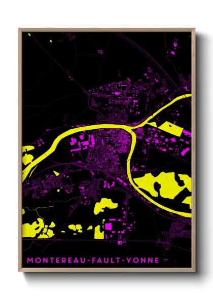 Une affiche de carte sur Montereau-Fault-Yonne