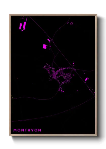 Une affiche de carte sur Monthyon