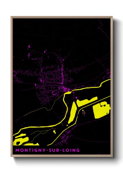 Une affiche de carte sur Montigny-sur-Loing