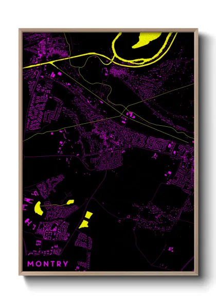 Une affiche de carte sur Montry