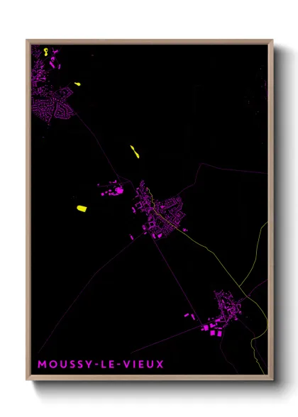 Une affiche de carte sur Moussy-le-Vieux