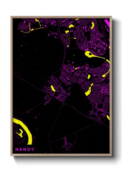 Une affiche de carte sur Nandy