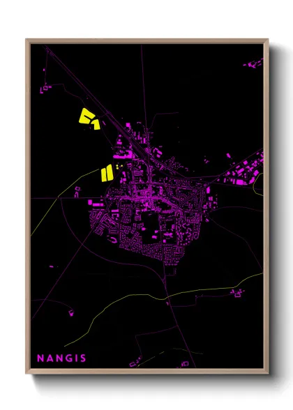 Une affiche de carte sur Nangis