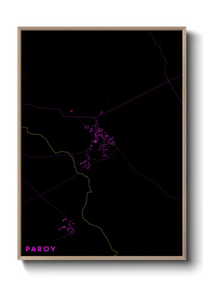 Une affiche de carte sur Paroy