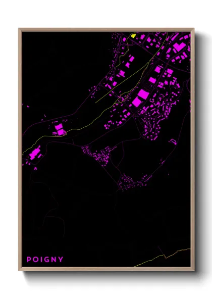 Une affiche de carte sur Poigny