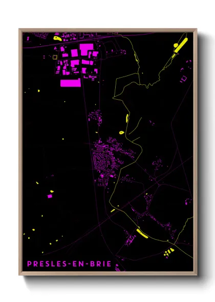 Une affiche de carte sur Presles-en-Brie