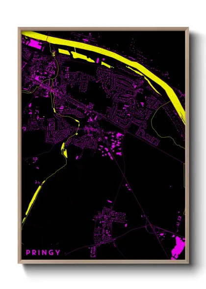 Une affiche de carte sur Pringy