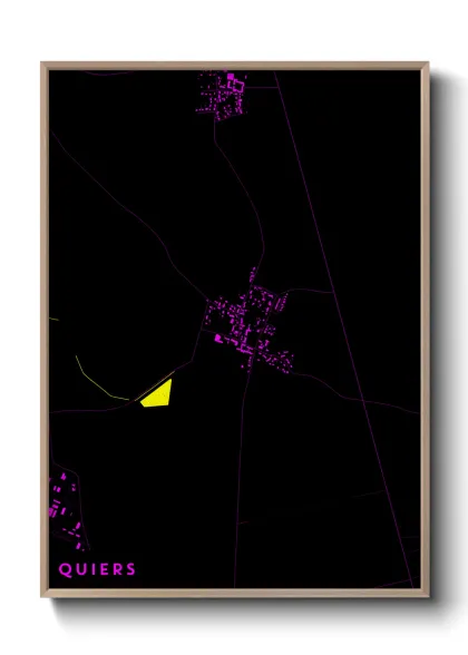 Une affiche de carte sur Quiers