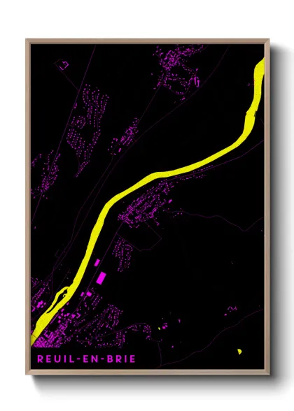 Une affiche de carte sur Reuil-en-Brie