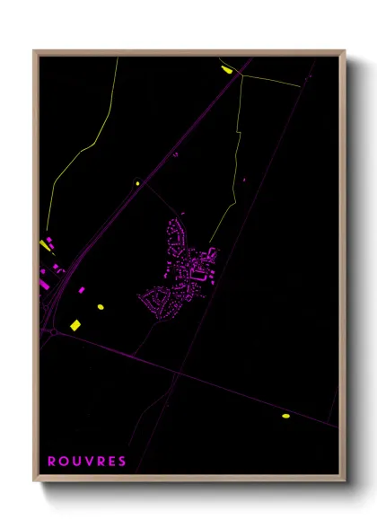 Une affiche de carte sur Rouvres