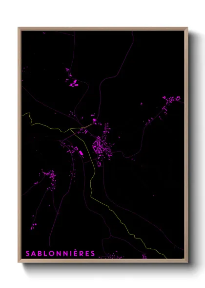 Une affiche de carte sur Sablonnières