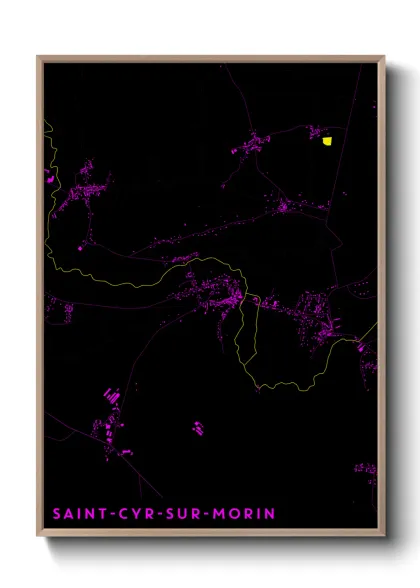 Une affiche de carte sur Saint-Cyr-sur-Morin