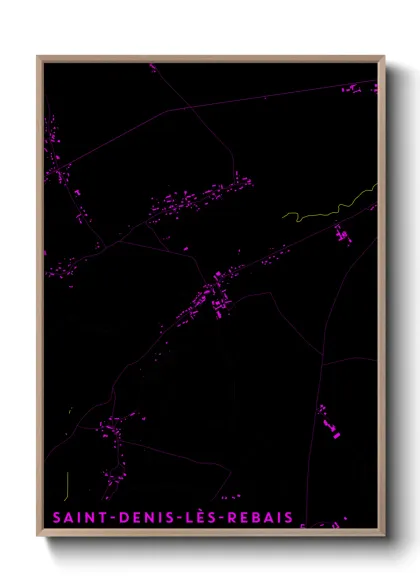 Une affiche de carte sur Saint-Denis-lès-Rebais