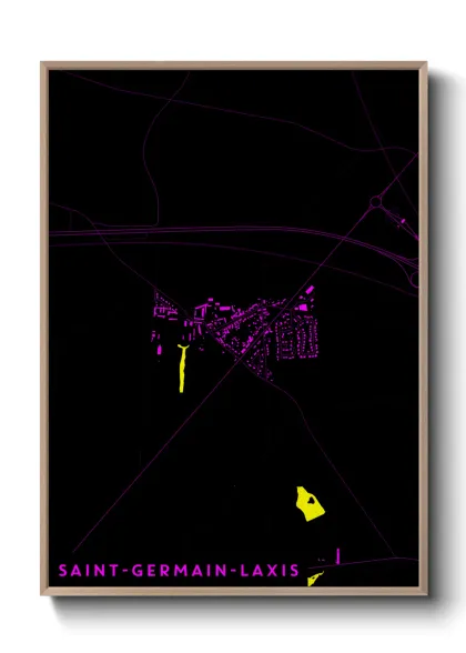 Une affiche de carte sur Saint-Germain-Laxis