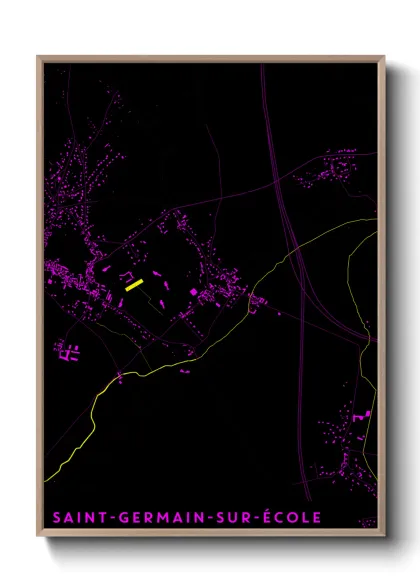 Une affiche de carte sur Saint-Germain-sur-École