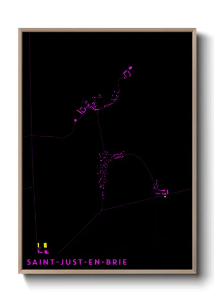 Une affiche de carte sur Saint-Just-en-Brie