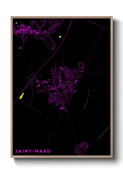 Une affiche de carte sur Saint-Mard