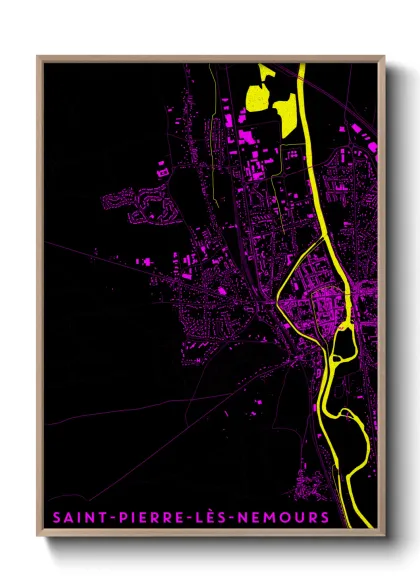 Une affiche de carte sur Saint-Pierre-lès-Nemours