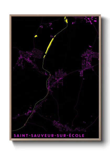 Une affiche de carte sur Saint-Sauveur-sur-École