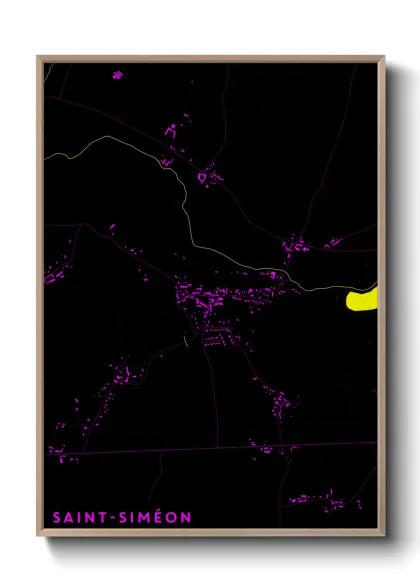 Une affiche de carte sur Saint-Siméon