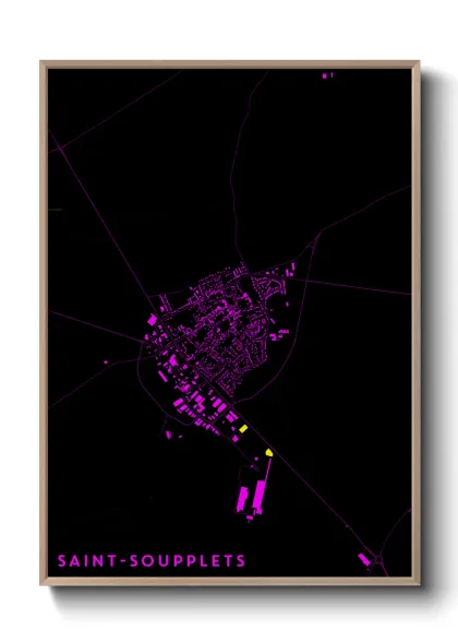 Une affiche de carte sur Saint-Soupplets