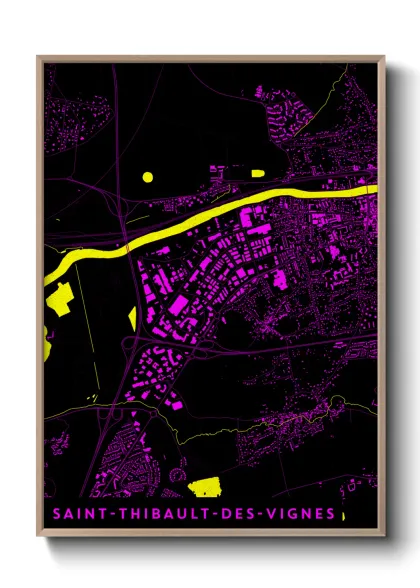 Une affiche de carte sur Saint-Thibault-des-Vignes